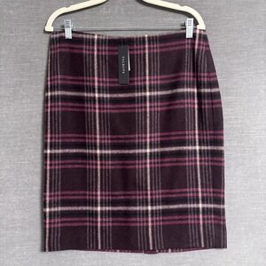 NEW Talbots Skirt 10 Petite Purple Plaid Wool Pencil Lined Career Fall Winter‎